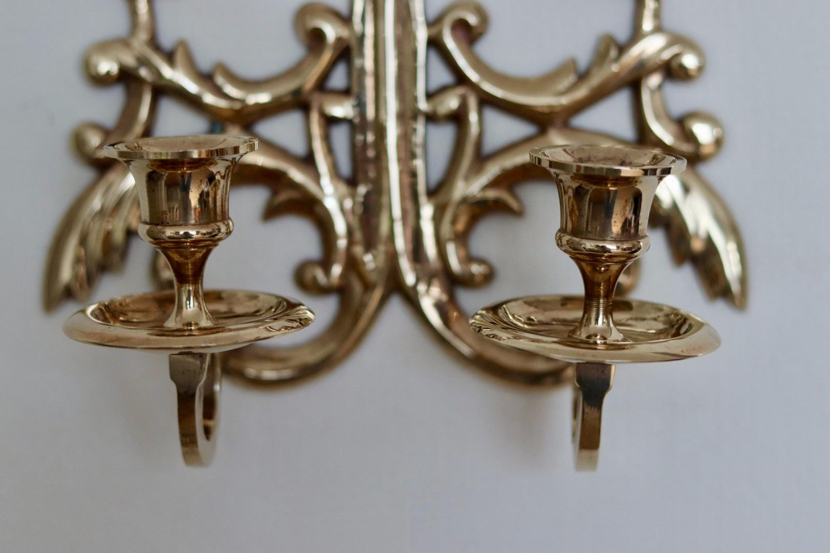 Single Mid Century Swedish Brass Sconce