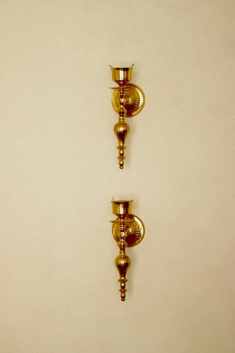 A Pair Of Vintage Brass Sconce