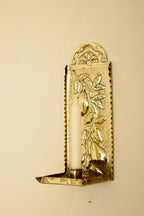 Vintage European Brass Sconce in Pear Motif
