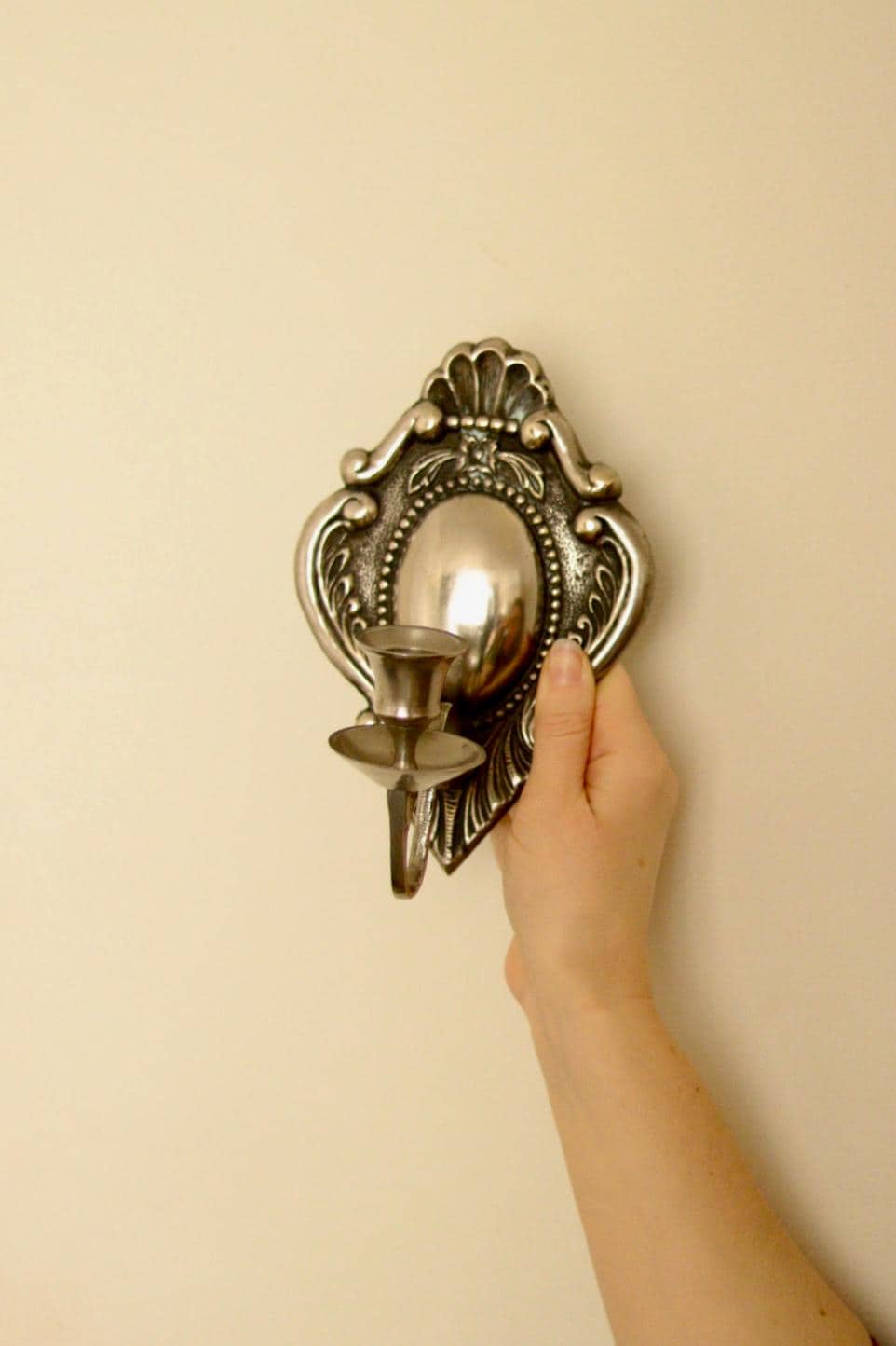 Pair of Mid Century Swedish Pewter Sconces