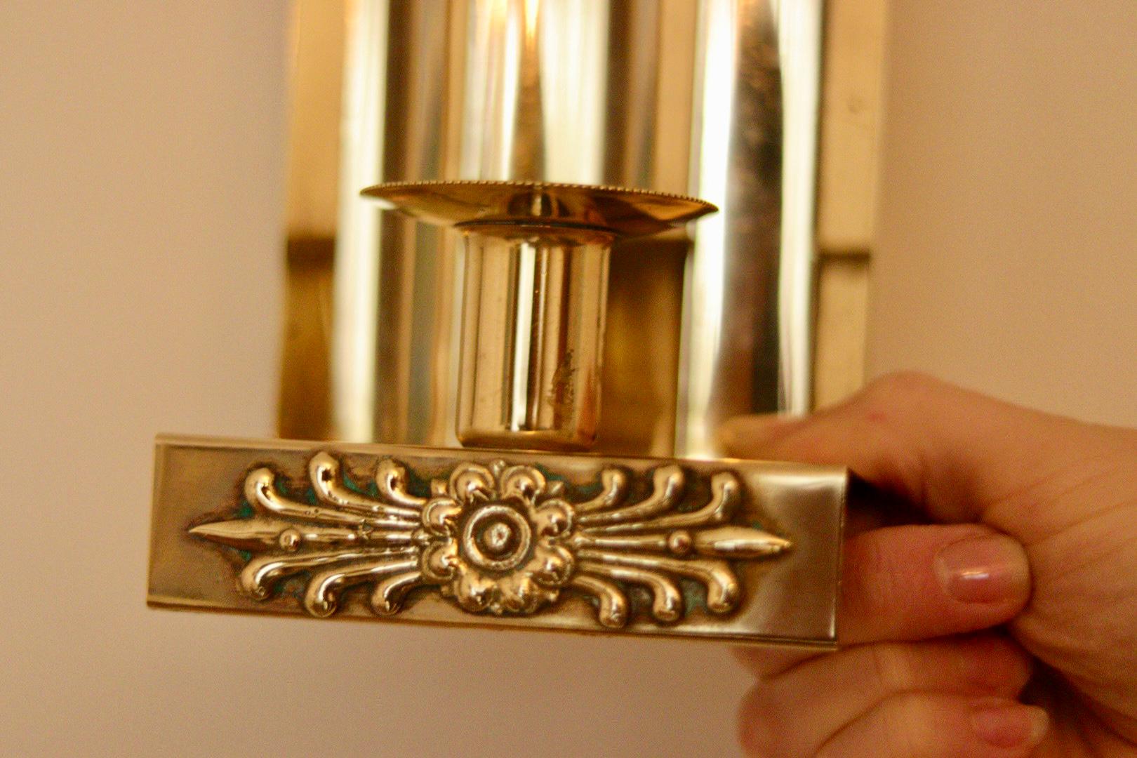 SINGLE Mid Century Swedish Brass Sconce