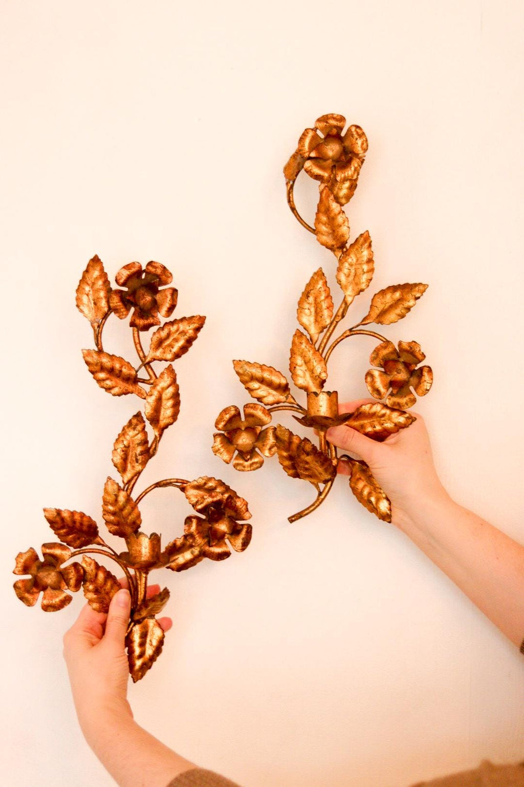 Pair of Mid-Century Italian Gilded Sconces