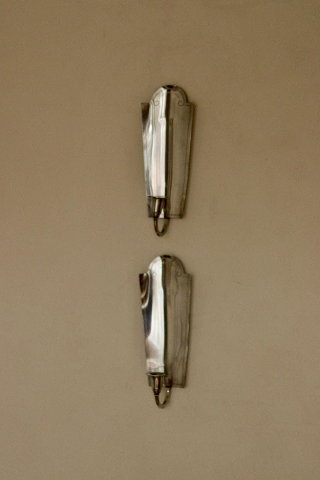 Pair of Mid Century Swedish Pewter Sconces by Svenskt Tenn