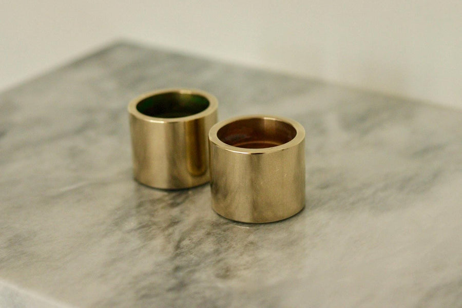 Pair of Mid-Century Swedish Brass Candle Holders