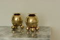 Pair of Mid-Century Swedish Brass Candle Holders