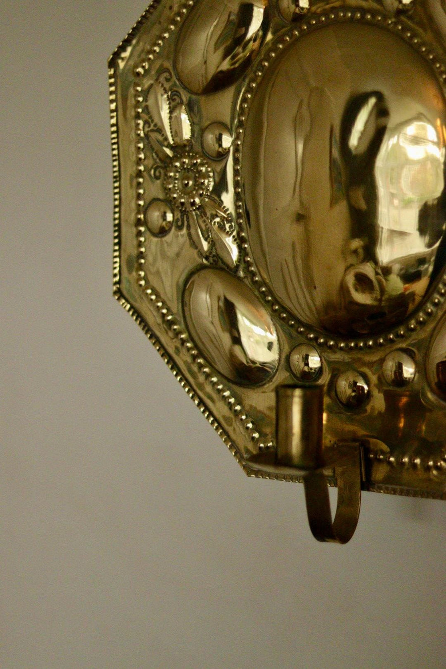 Pair Of Large Mid Century Swedish Brass Sconces