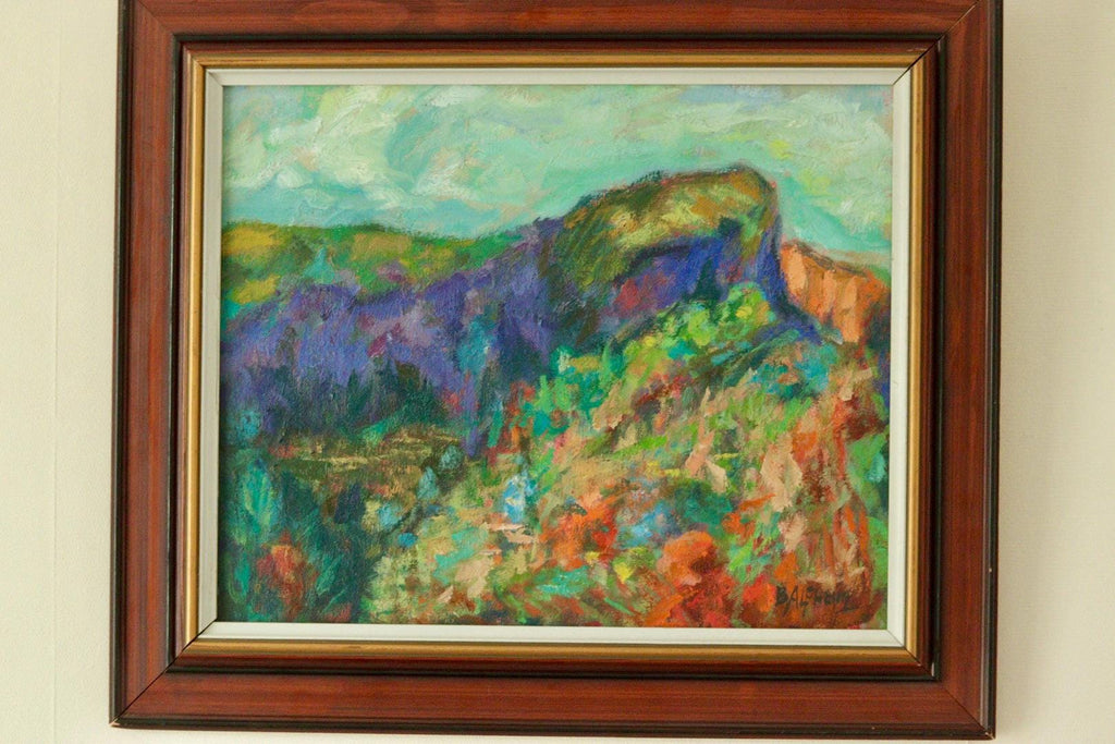Original European Vintage Oil on Canvas – “Vivid Landscape”