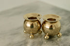 Pair of Mid-Century Swedish Brass Candle Holders