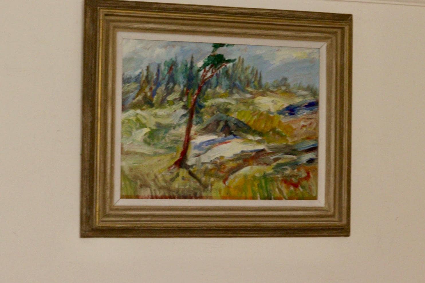 Mid-Century Original Swedish Oil on Panel "Landscape" Vintage & Framed