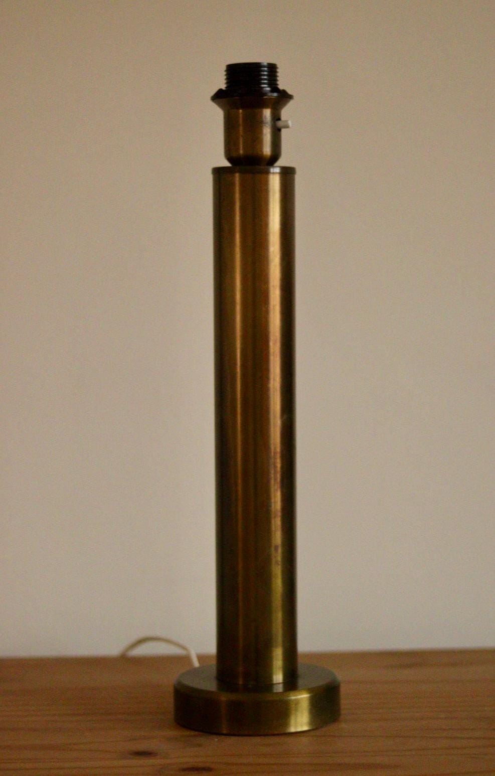 Tall Swedish Brass Bobbin lamps by Bergboms