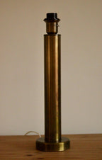 Tall Swedish Brass Bobbin lamps by Bergboms