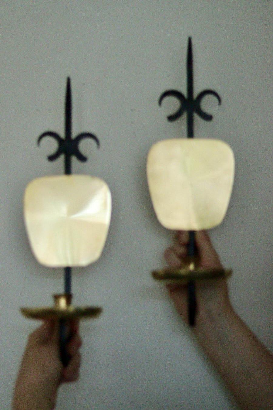 Pair of Mid Century Swedish Metal Sconces