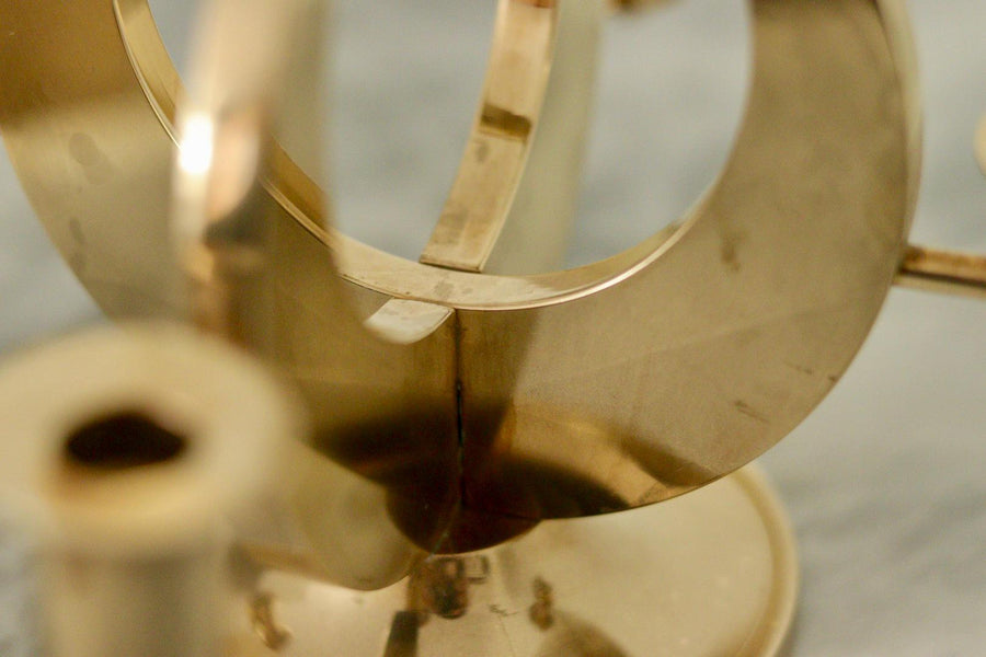 Swedish Brass Candlabera by Arthur Pe Kolbäck