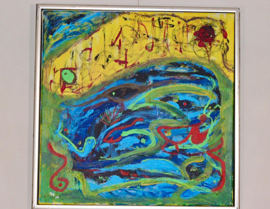 Original Swedish Mid-Century Oil On Panel Painting " Abstract "