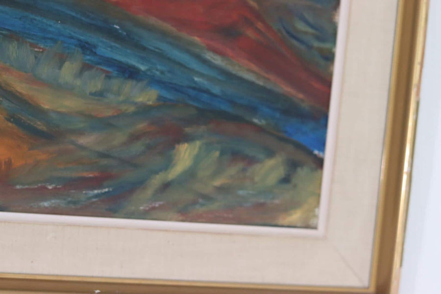 Original Mid Century Swedish Oil on Panel – “Bold Landscape”