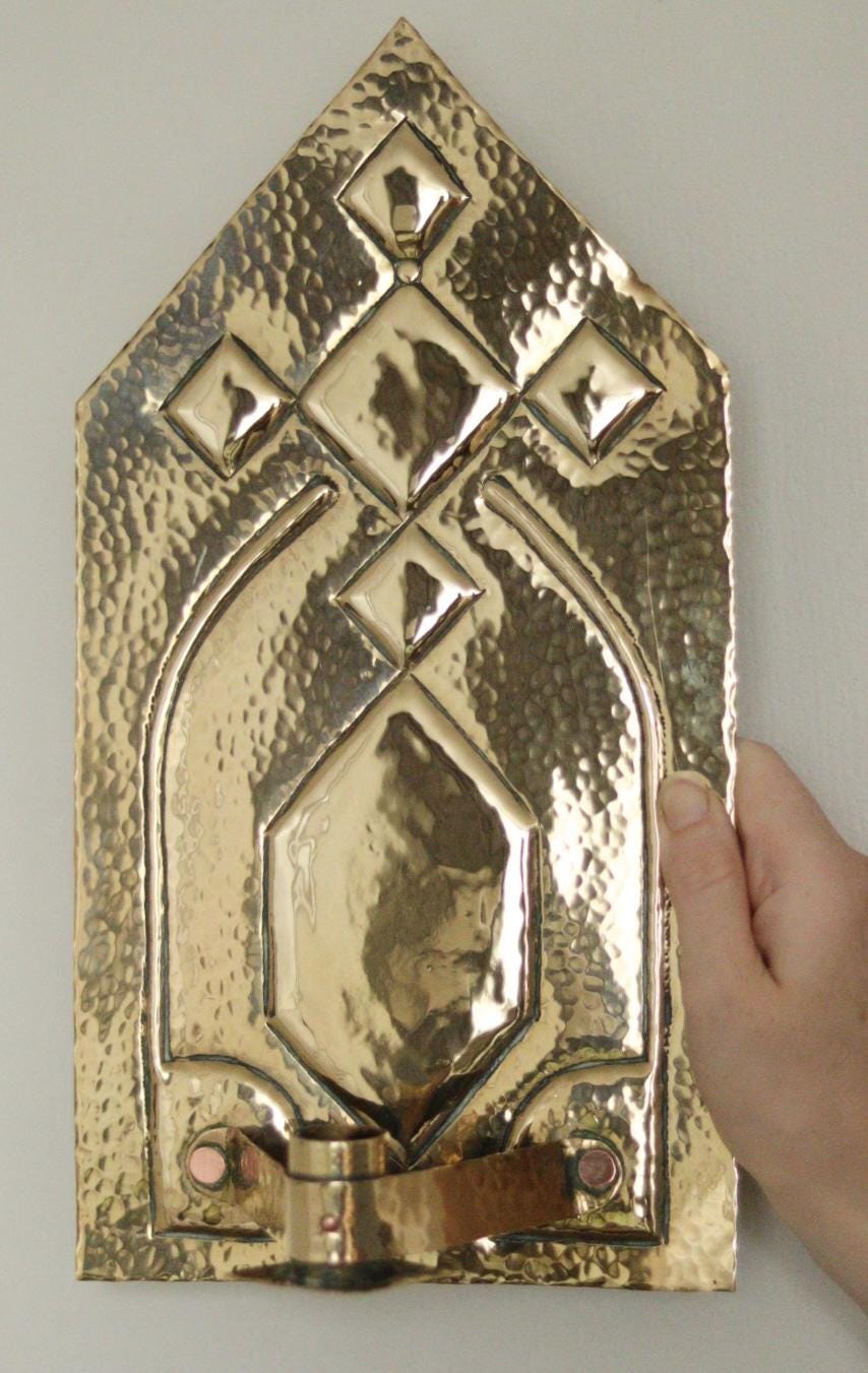 Pair Of Mid Century Swedish Brass Sconces