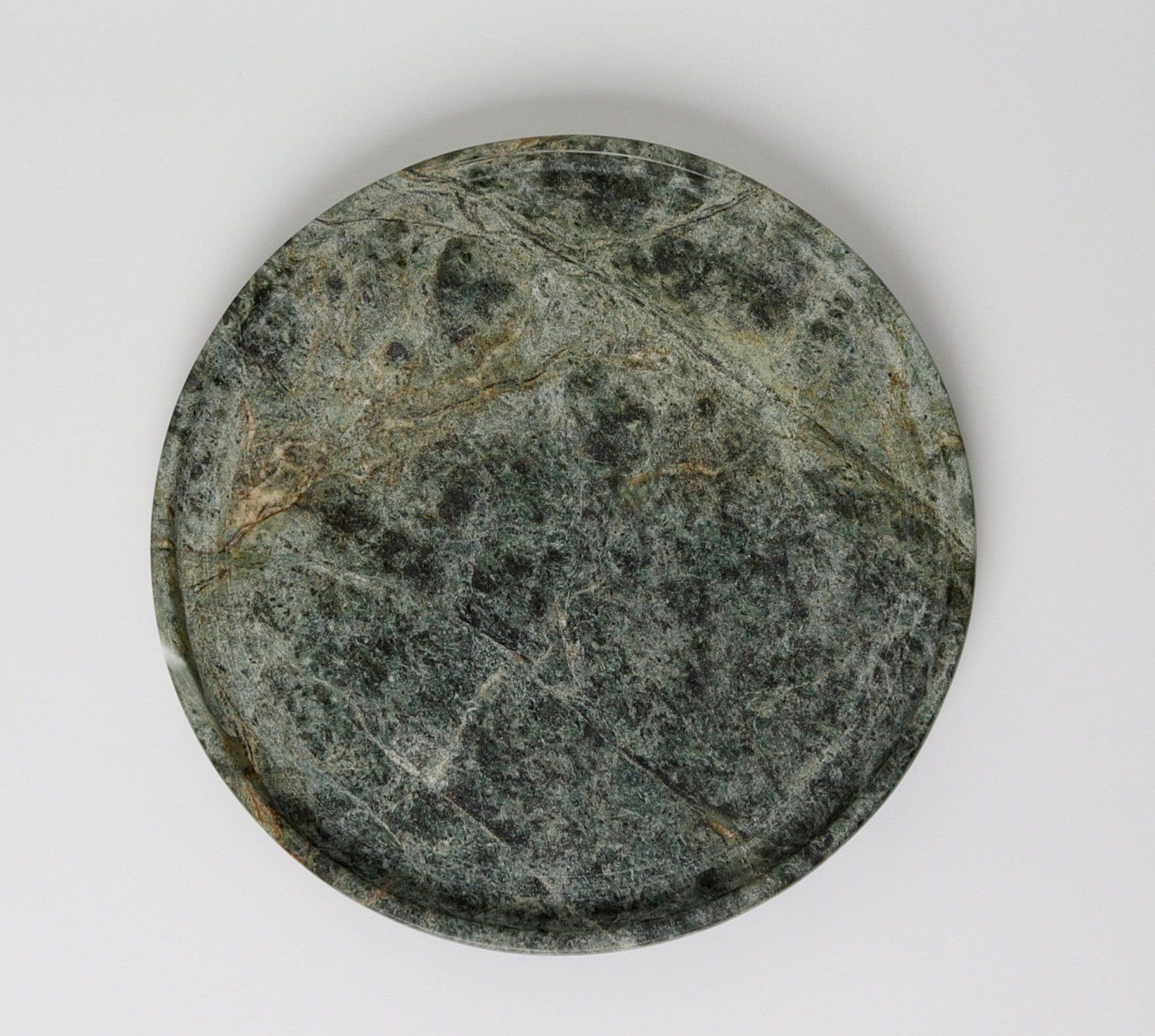 Gabriella – Indian Green Round Marble Tray  | W20cm H 2cm