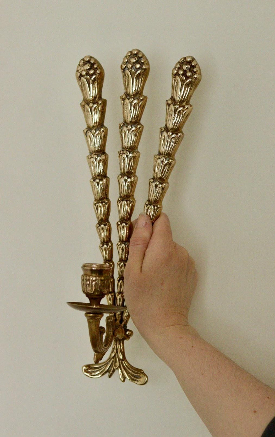 Single Mid-Century Brass Swedish Brass Sconce