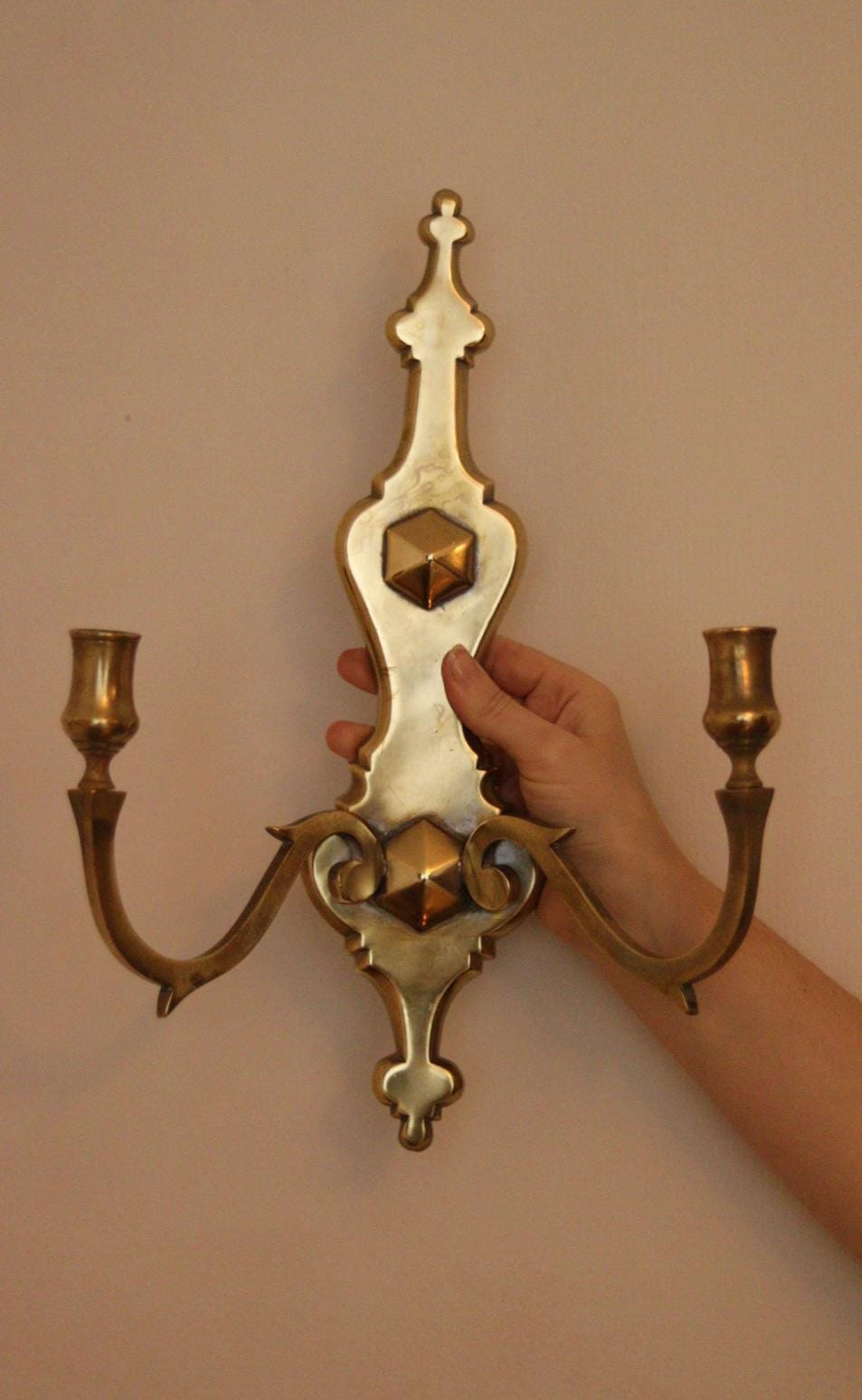 Pair of Antique  Brass Sconces
