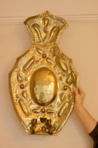 Baroque Style X-Large Mid-Century Brass Swedish Sconces