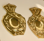Pair Large baroque Style Mid Century Swedish Brass Sconces