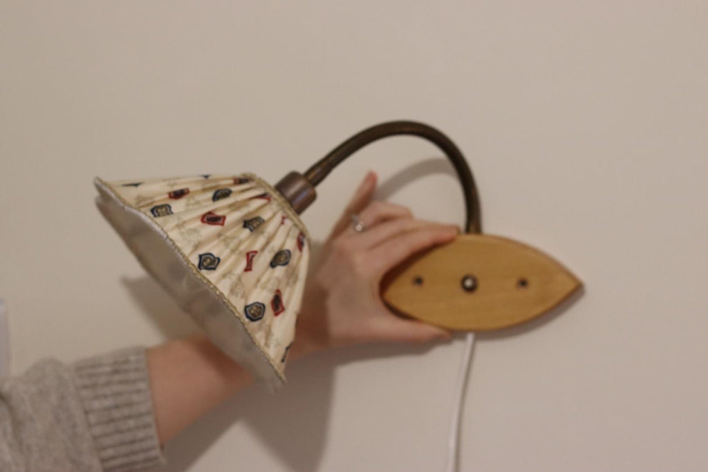 Vintage Wooden and Brass Wall Lamps by Tyringe Sweden 1970s