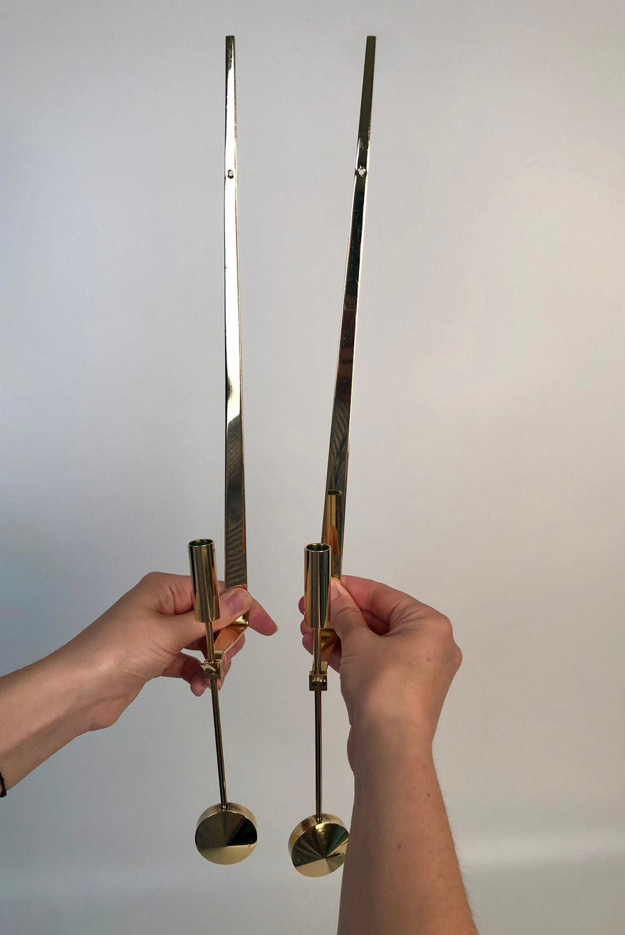 Pair of Brass sconces by Pierre Forsell for Skultuna " Pendeln" Noah Ancienne