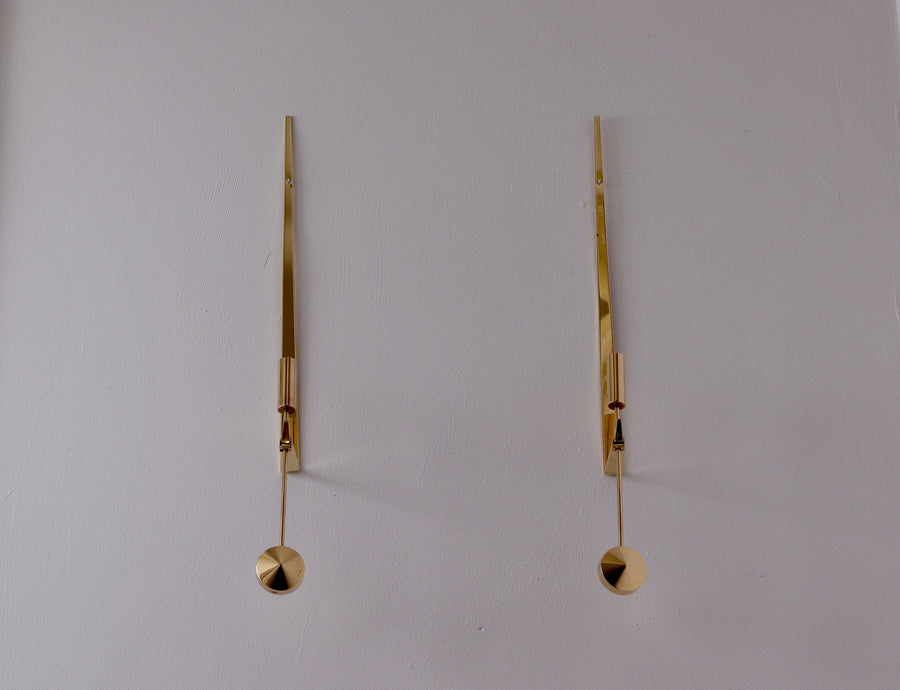 Pair of Brass sconces by Pierre Forsell for Skultuna " Pendeln" Noah Ancienne