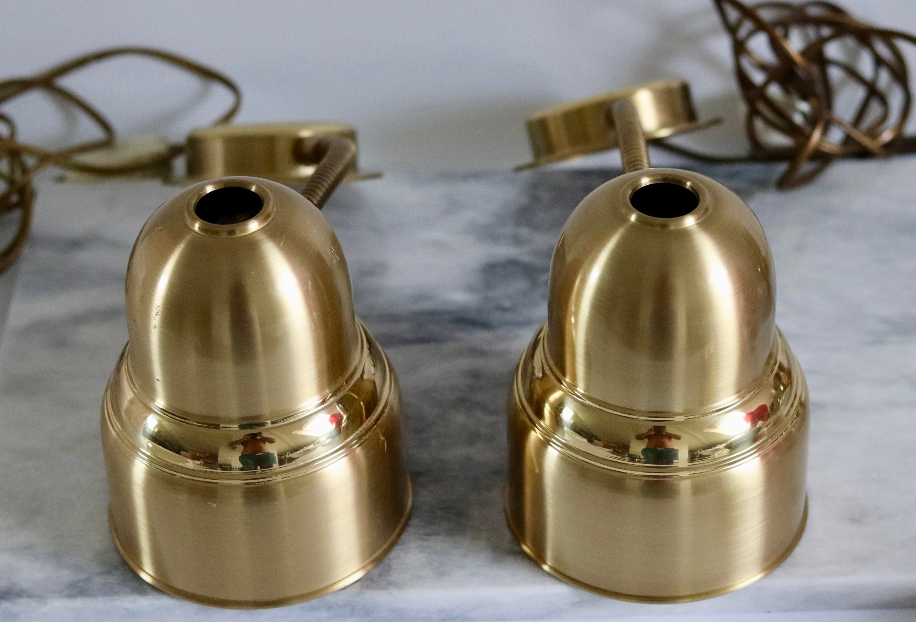 Pair of Vintage Swedish Brass Wall Lamps by Ewå Belysning, circa 1960s Noah Ancienne