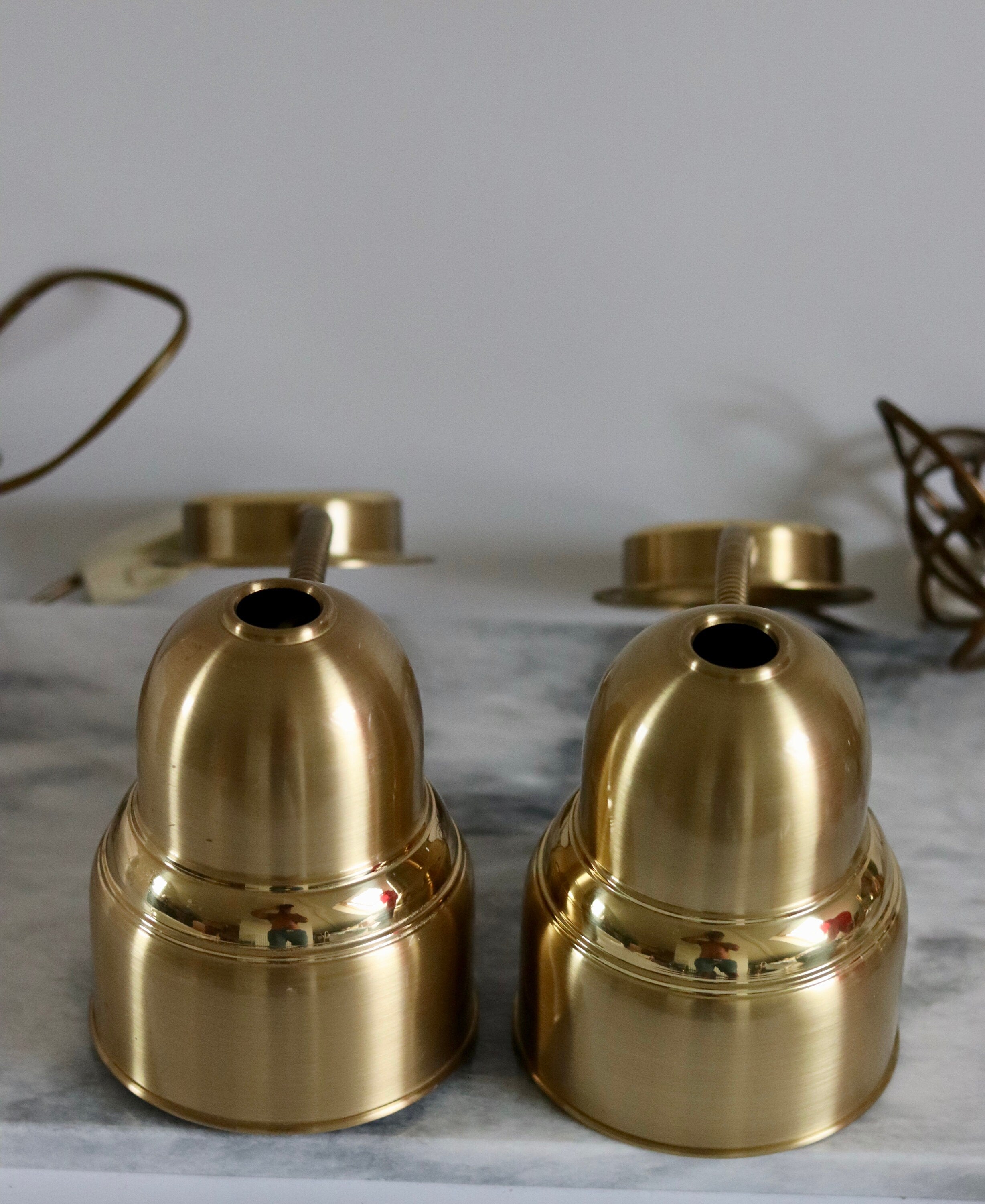 Pair of Vintage Swedish Brass Wall Lamps by Ewå Belysning, circa 1960s Noah Ancienne