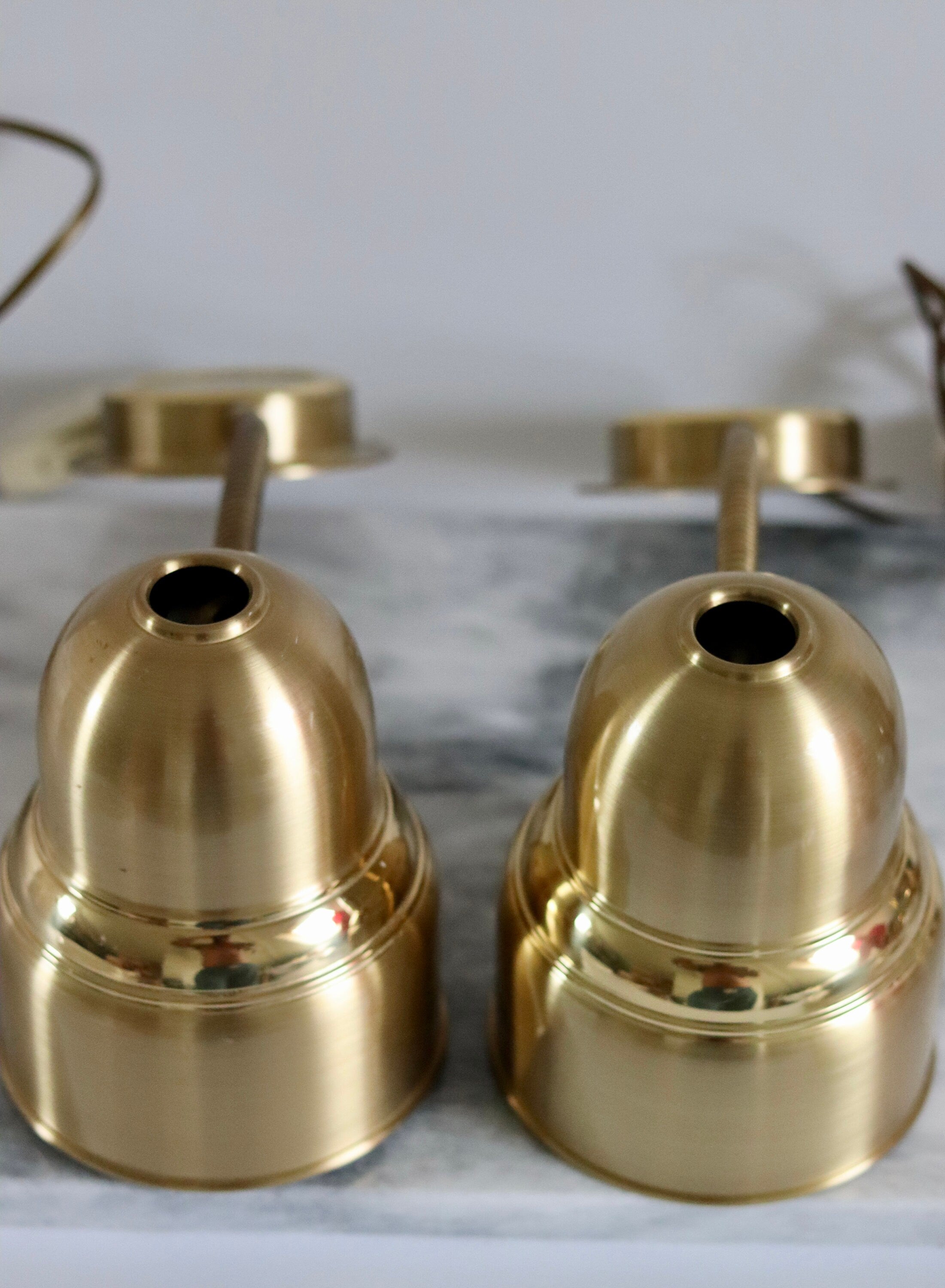 Pair of Vintage Swedish Brass Wall Lamps by Ewå Belysning, circa 1960s Noah Ancienne