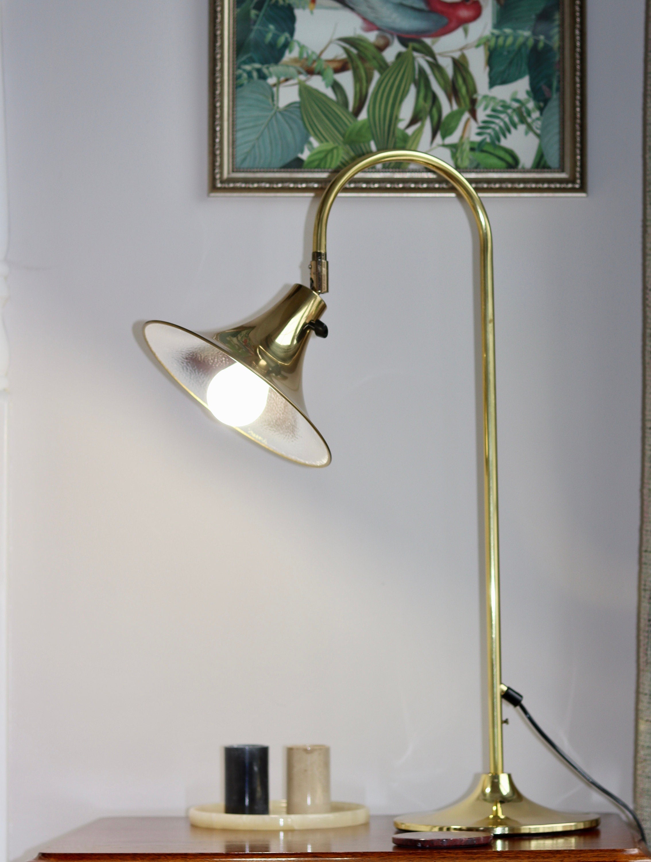 Statement Lamp in Brass, designed by Börje Claes for Norlett Elit. Circa 1960's Noah Ancienne