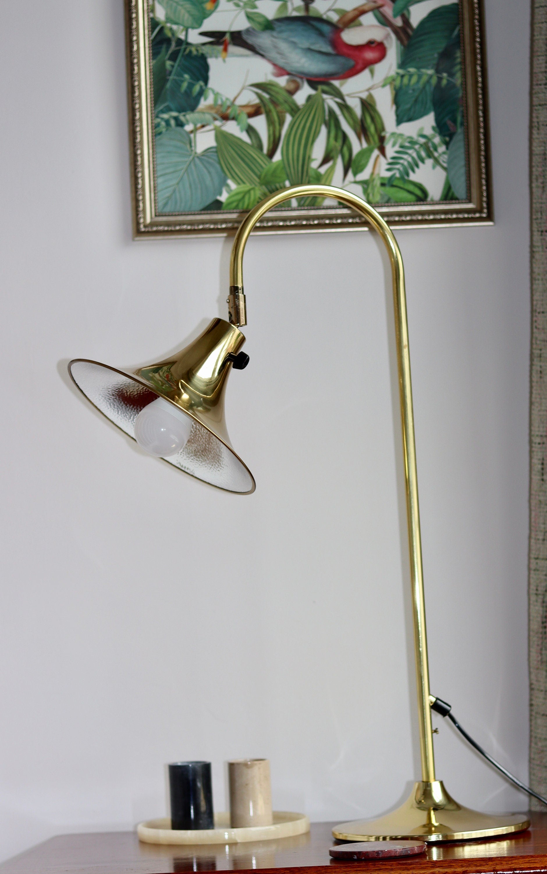 Statement Lamp in Brass, designed by Börje Claes for Norlett Elit. Circa 1960's Noah Ancienne