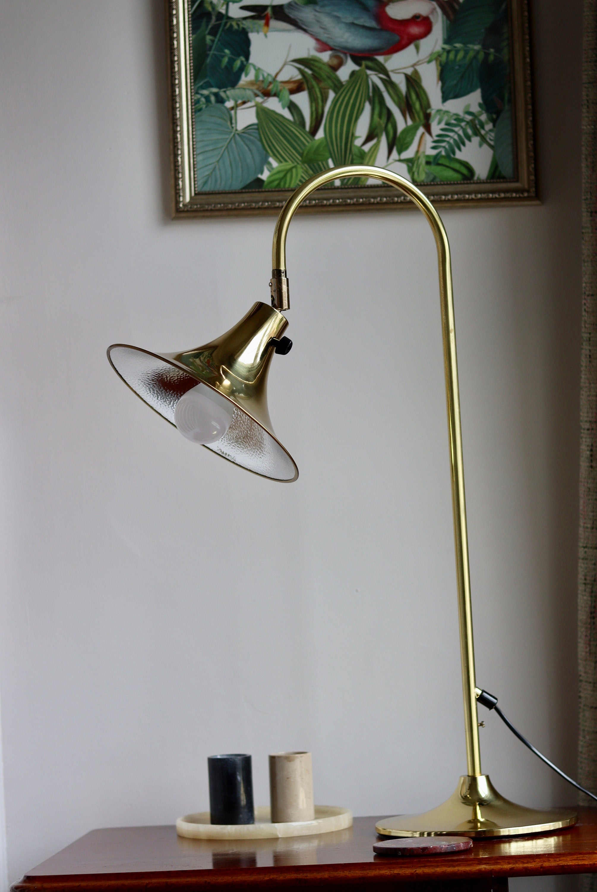 Statement Lamp in Brass, designed by Börje Claes for Norlett Elit. Circa 1960's Noah Ancienne